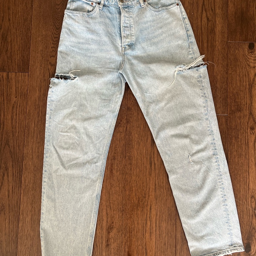 Abercrombie & Fitch Curve Love Dad Jeans Side Slash